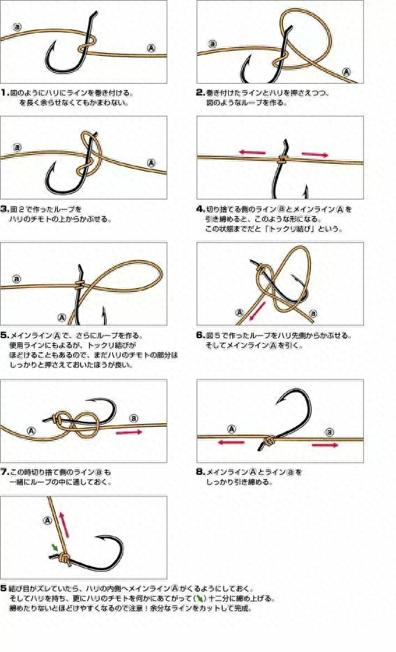 再来几组常用的绑鱼线的方法，看啊可能你会哪些